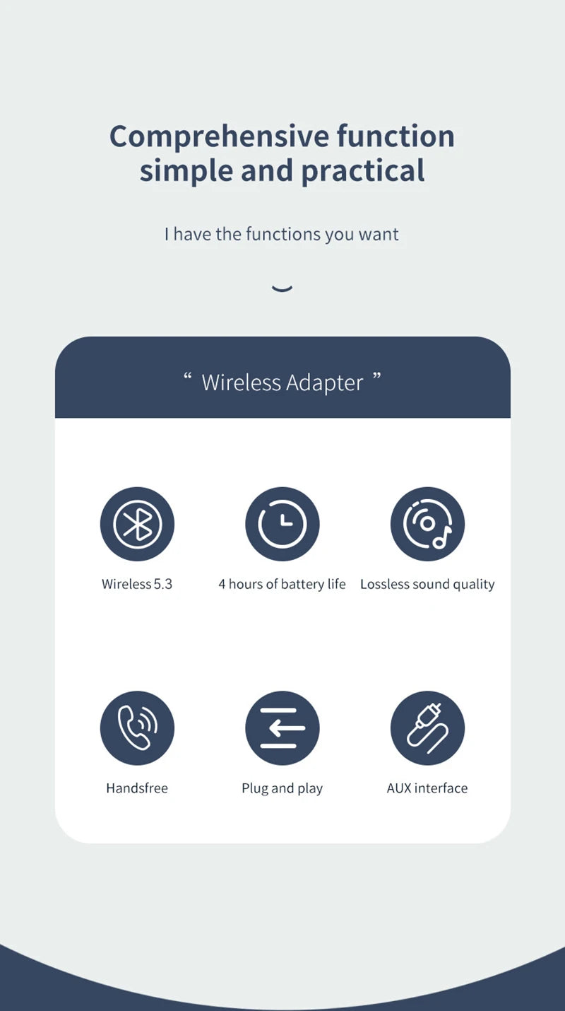 2 In 1 Wireless Bluetooth 5.3 Receiver Transmitter Adapter 3.5mm Jack For Car Music Audio Aux A2dp Headphones Reciever Handsfree