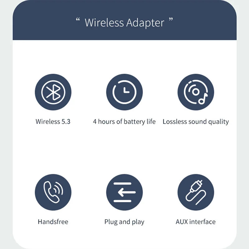 New Bluetooth 5.3 Transmitter Receiver HIFI stereo Wireless Audio Adapter With HD Mic 3.5mm AUX For Car Audio Music Hands-free