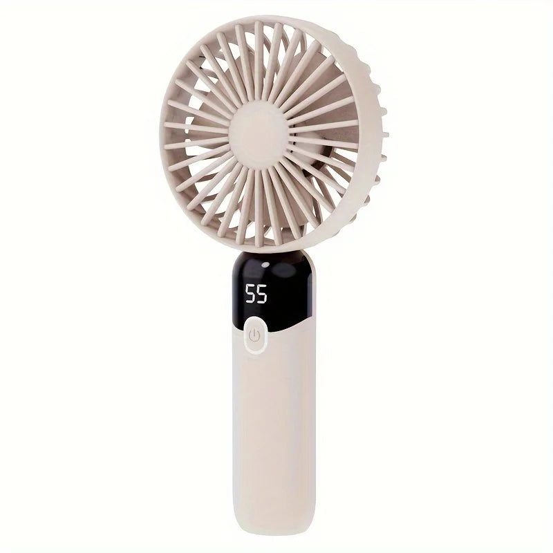 Portable Fan, 6 Speeds Personal Fan with Base, Digital Display, Lash Fan Makeup Fan Handheld/Neck/Desk Fan for Outdoor Indoor