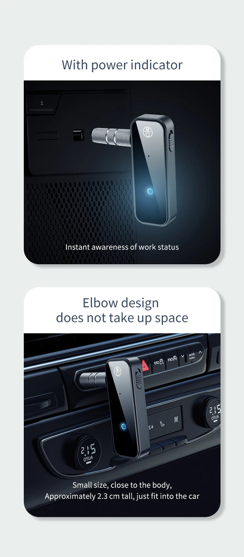 New Bluetooth 5.3 Transmitter Receiver HIFI stereo Wireless Audio Adapter With HD Mic 3.5mm AUX For Car Audio Music Hands-free