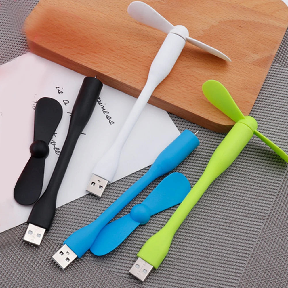 1-10PCS Flexible Portable Mini USB Fan for Power Bank Notebook Computer Summer Travel Cooling Gadget Mobile Phone USB Fans