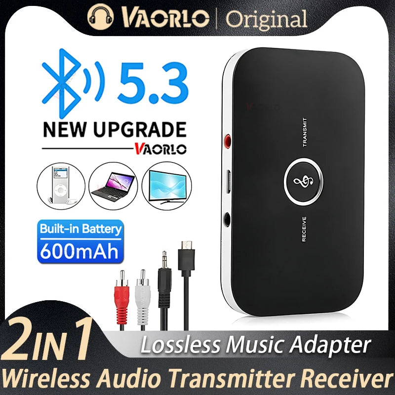 Hot Bluetooth 5.3 Audio Transmitter Receiver RCA 3.5mm AUX Jack USB Dongle Music Wireless Adapter For Car PC TV Headphones