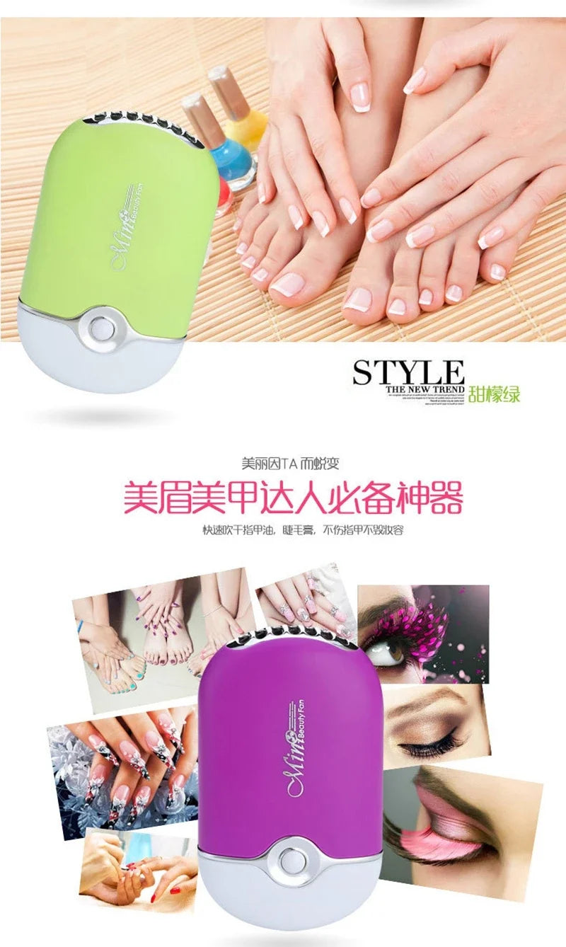 USB Rechargeable Portable Mini Fan Cooling Fan Bladeless Handheld Eyelash dryer Mini Handheld Fan Air Conditioning Blower