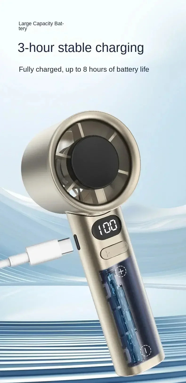 Portable Hand Fan 120 Wind Speeds Mini Bladeless Handheld Fan USB Rechargeable Personal Highspeed Fans Electric Eyelash Fan