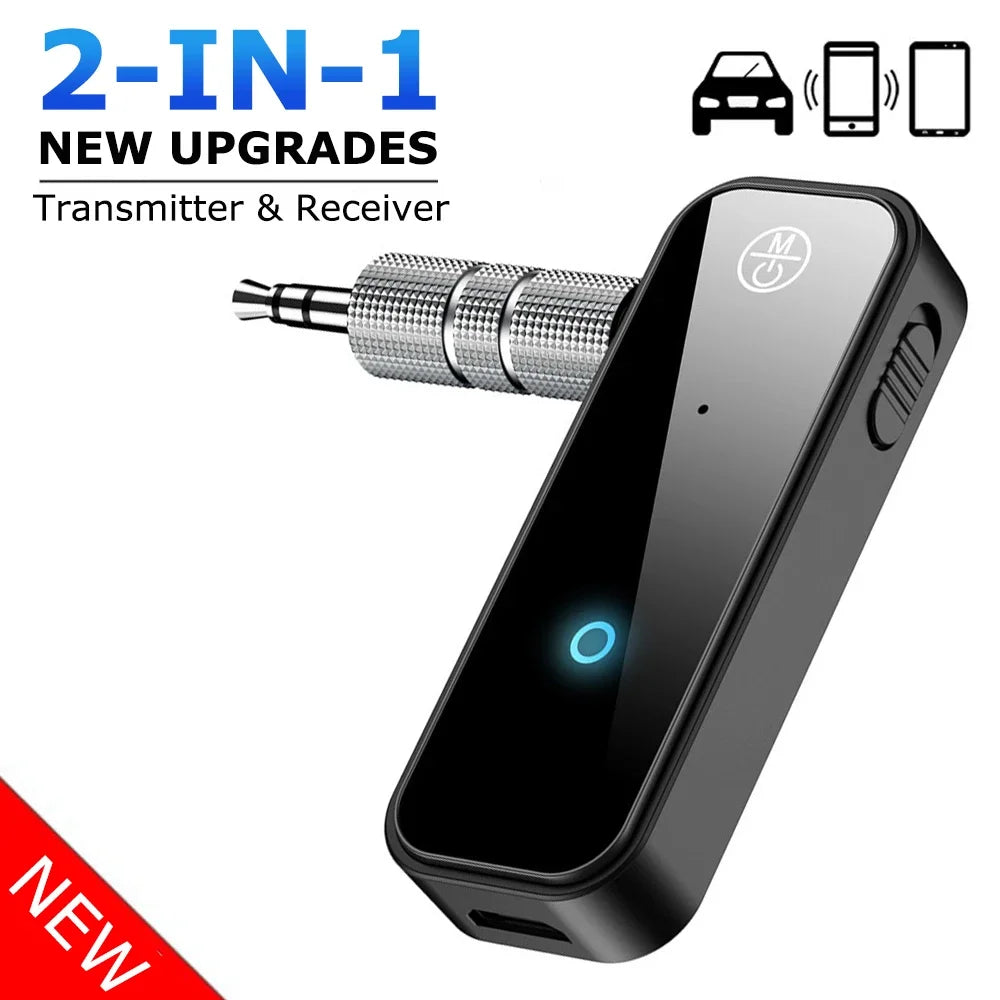 New Bluetooth 5.3 Transmitter Receiver 2 in1 Wireless Adapter 3.5mm Audio AUX Adapter For Car Audio Music Aux Handsfree Headset