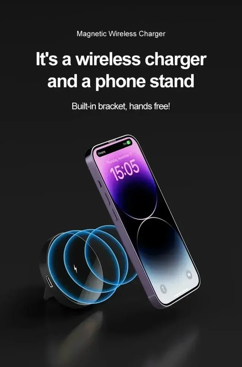 2 in 1 Desktop 30W Magnetic Wireless Charger Phone Holder For Magsafe iPhone 16 15 14 13 12 Pro Max X AirPods Fast Charging Dock