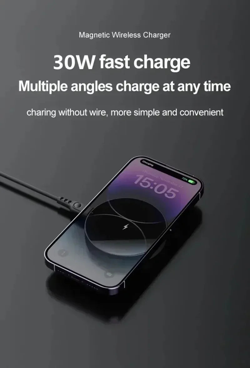 2 in 1 Desktop 30W Magnetic Wireless Charger Phone Holder For Magsafe iPhone 16 15 14 13 12 Pro Max X AirPods Fast Charging Dock