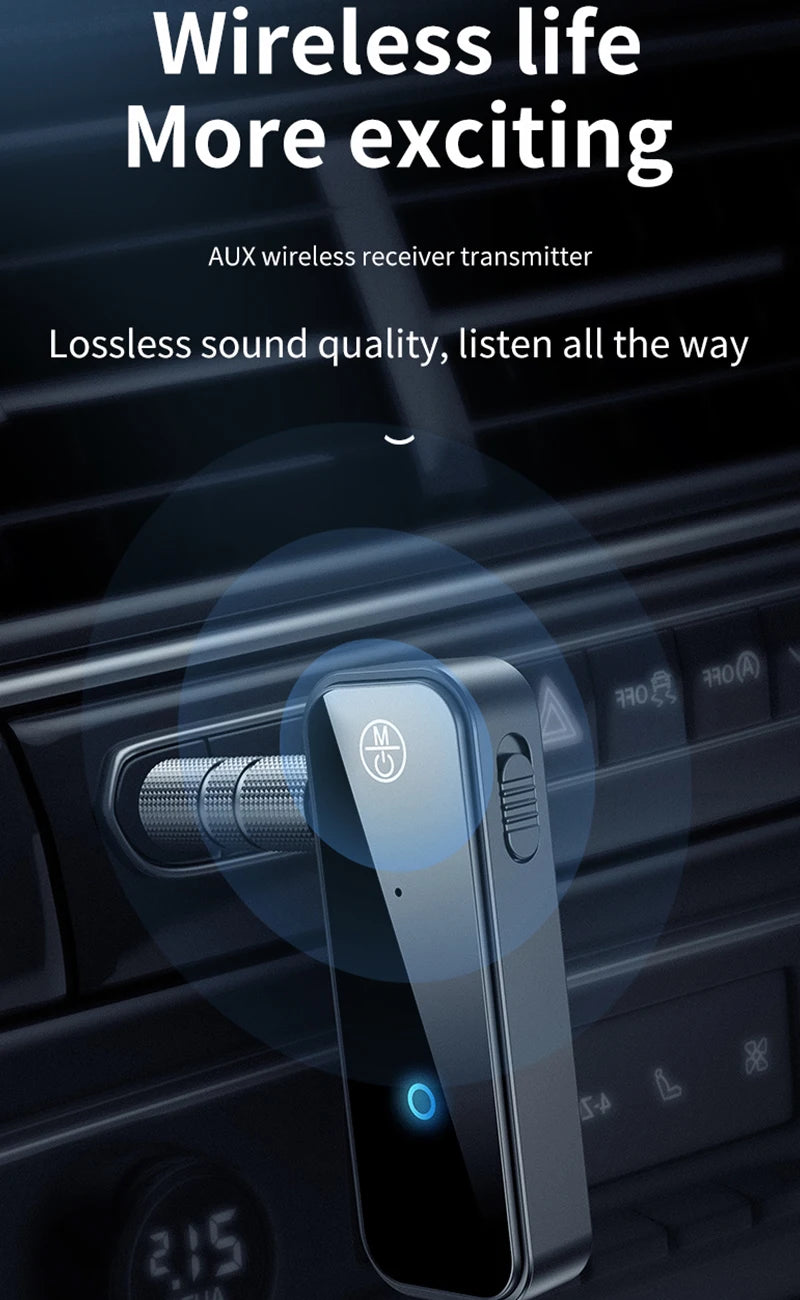 Bluetooth 5.0 Transmitter Receiver 2 In1 Wireless Adapter 3.5mm Jack Audio AUX Adapter For Car Audio Music Aux Handsfree Headset
