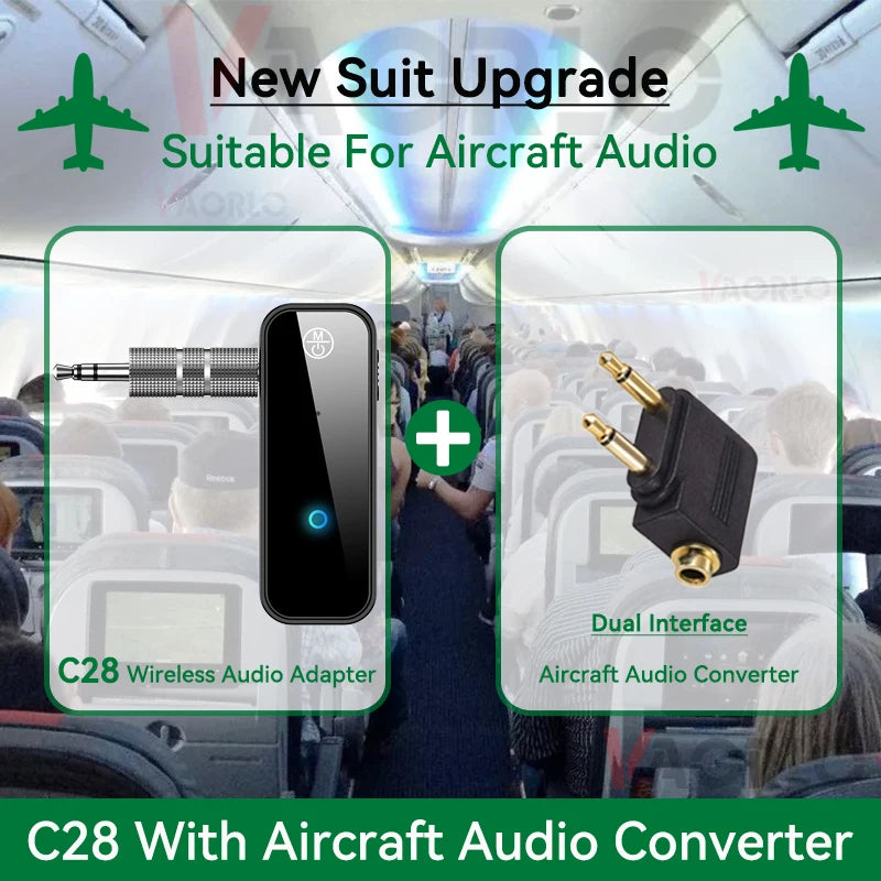 New Upgrade Bluetooth 5.3 Audio Transmitter Receiver 2 in1 Wireless Adapter 3.5 AUX Stereo Music Mini A2DP For Car TV PC Headset