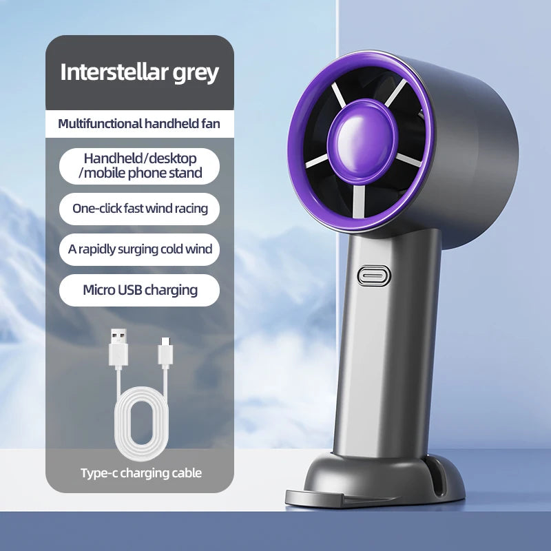 Mini Handheld USB Fast Charging Silent High-Speed Air Cooling Portable Fan Personal for Travel Outdoor Activities