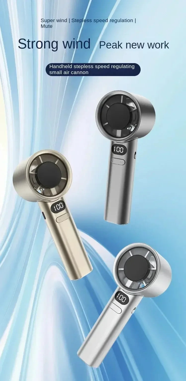 Portable Hand Fan 120 Wind Speeds Mini Bladeless Handheld Fan USB Rechargeable Personal Highspeed Fans Electric Eyelash Fan