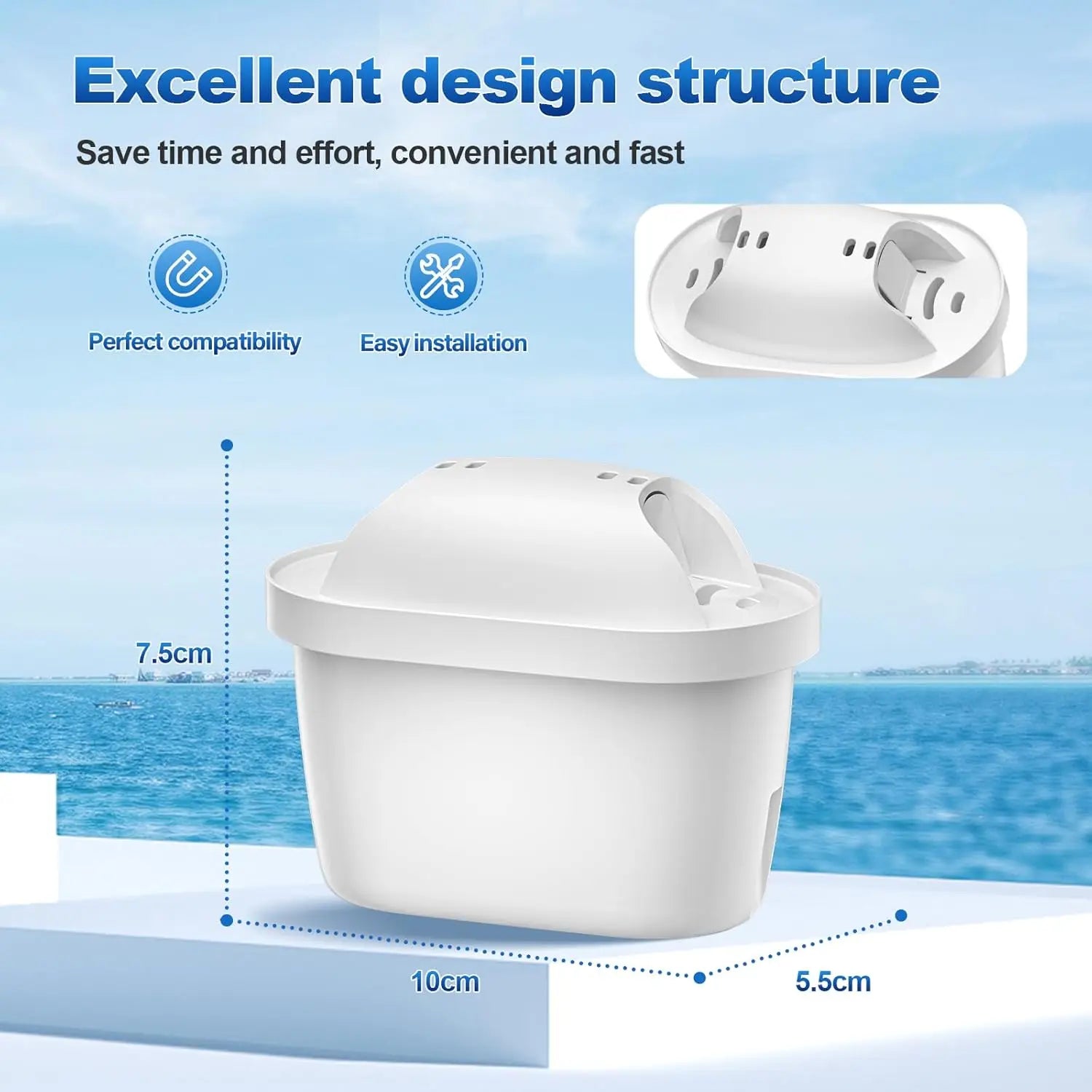 1/2/3pcs Water Filter Cartridges Replacement for Brita Maxtra Pro All-in-1 Maxtra+ Plus Compatible with Brita Marella Jug Kettle