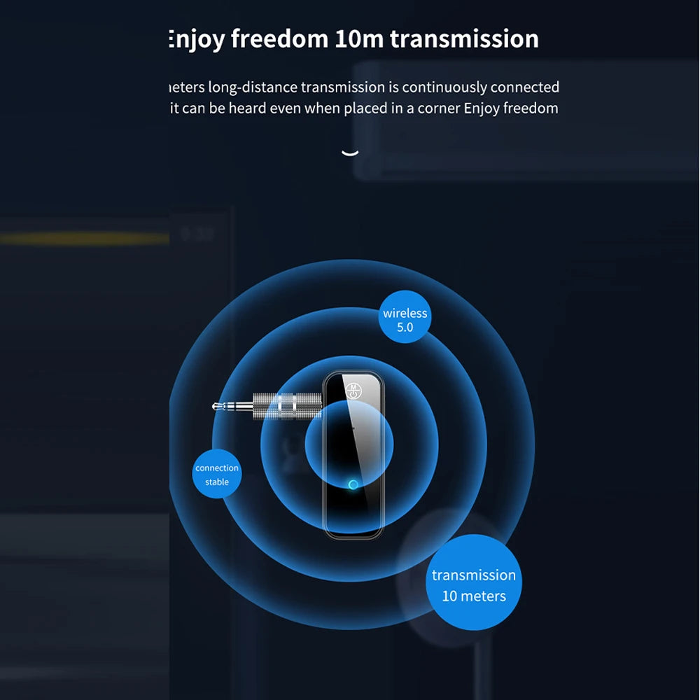 New Bluetooth 5.3 Transmitter Receiver 2 in1 Wireless Adapter 3.5mm Audio AUX Adapter For Car Audio Music Aux Handsfree Headset