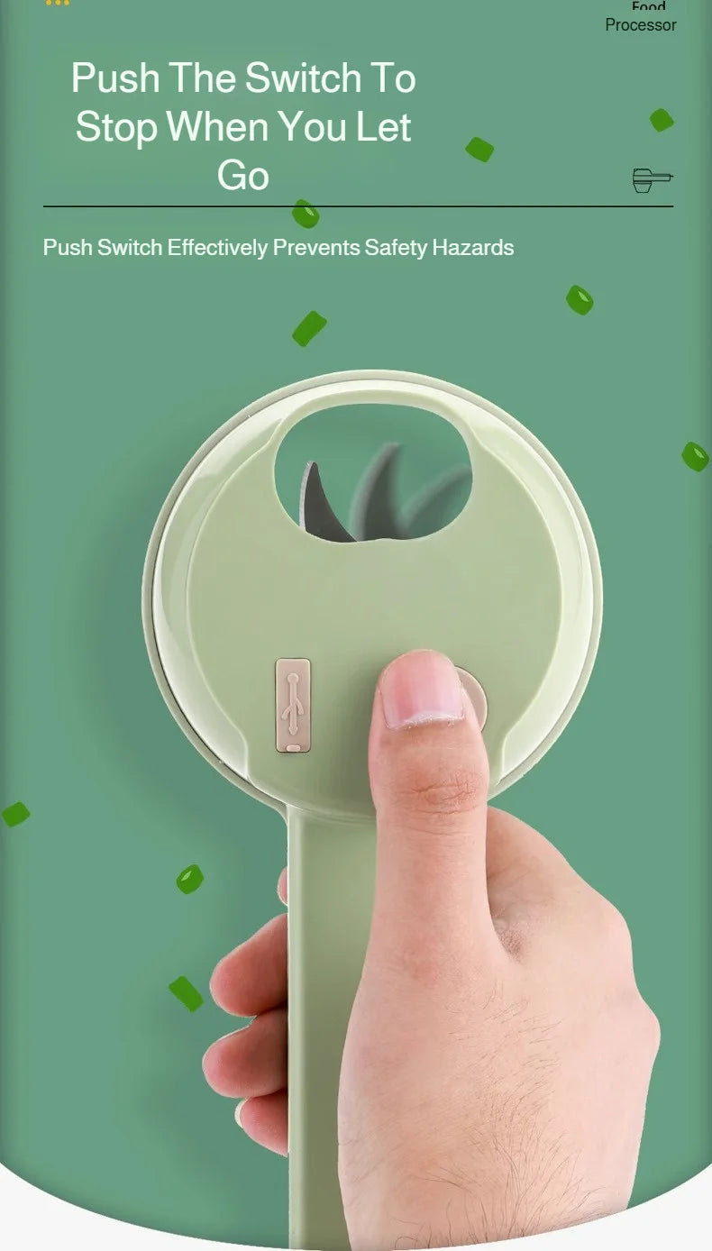 4 IN 1 Electric Vegetable Cutter Food Peel Slicer Handheld Wireless Garlic Masher Food Chopper Meat Grinder Home kitchen Mincer