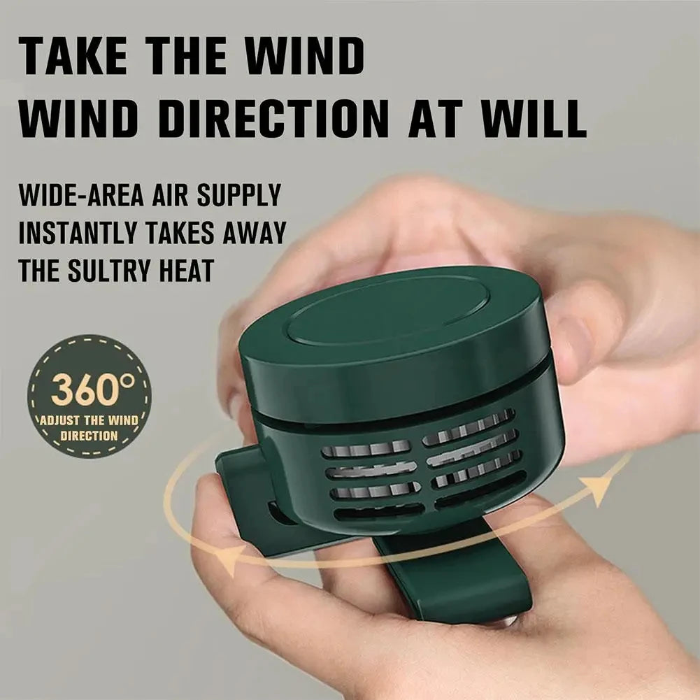 Mini Clip Fan Hanging Waist Neck Fan Girl Electric Air Cooling Fan USB Leafless Fan For Outdoor Camping Fishing Car Accessorie