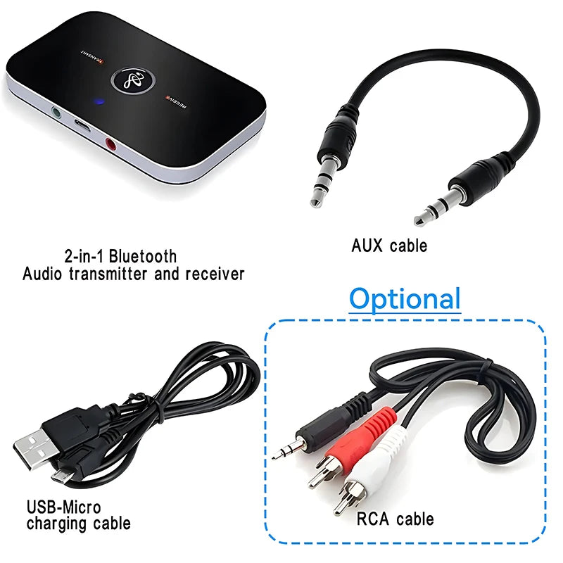 Hot Bluetooth 5.3 Audio Transmitter Receiver RCA 3.5mm AUX Jack USB Dongle Music Wireless Adapter For Car PC TV Headphones
