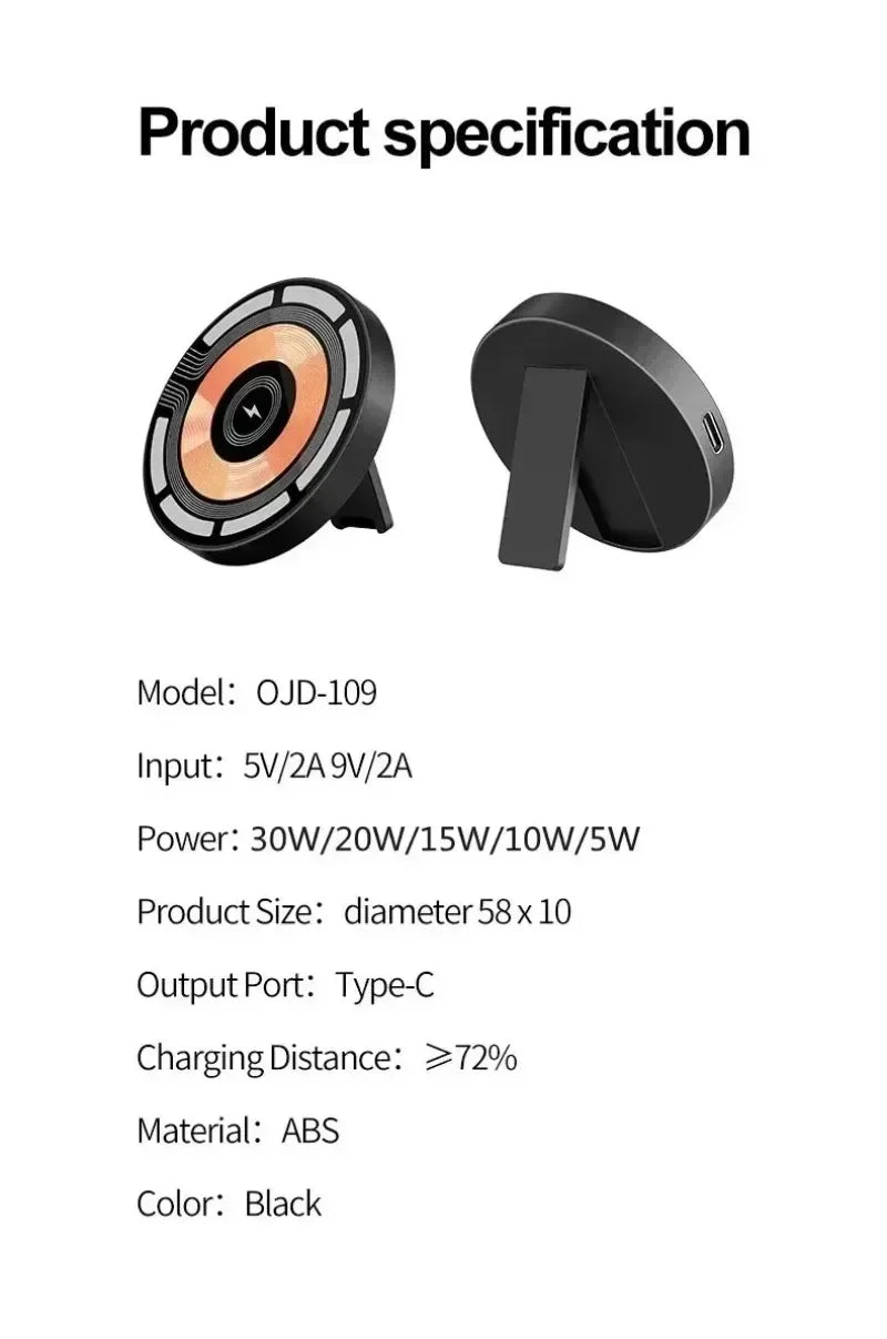 2 in 1 Desktop 30W Magnetic Wireless Charger Phone Holder For Magsafe iPhone 16 15 14 13 12 Pro Max X AirPods Fast Charging Dock