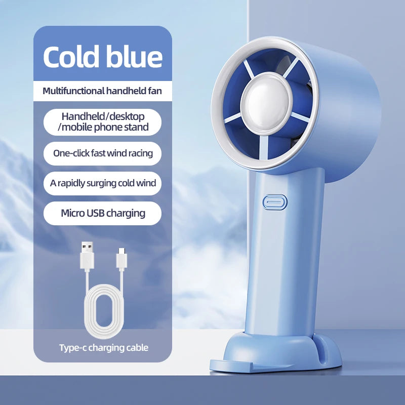 Mini Handheld USB Fast Charging Silent High-Speed Air Cooling Portable Fan Personal for Travel Outdoor Activities