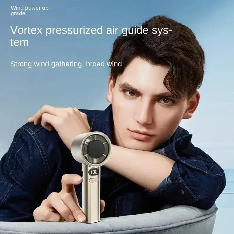 Portable Hand Fan 120 Wind Speeds Mini Bladeless Handheld Fan USB Rechargeable Personal Highspeed Fans Electric Eyelash Fan