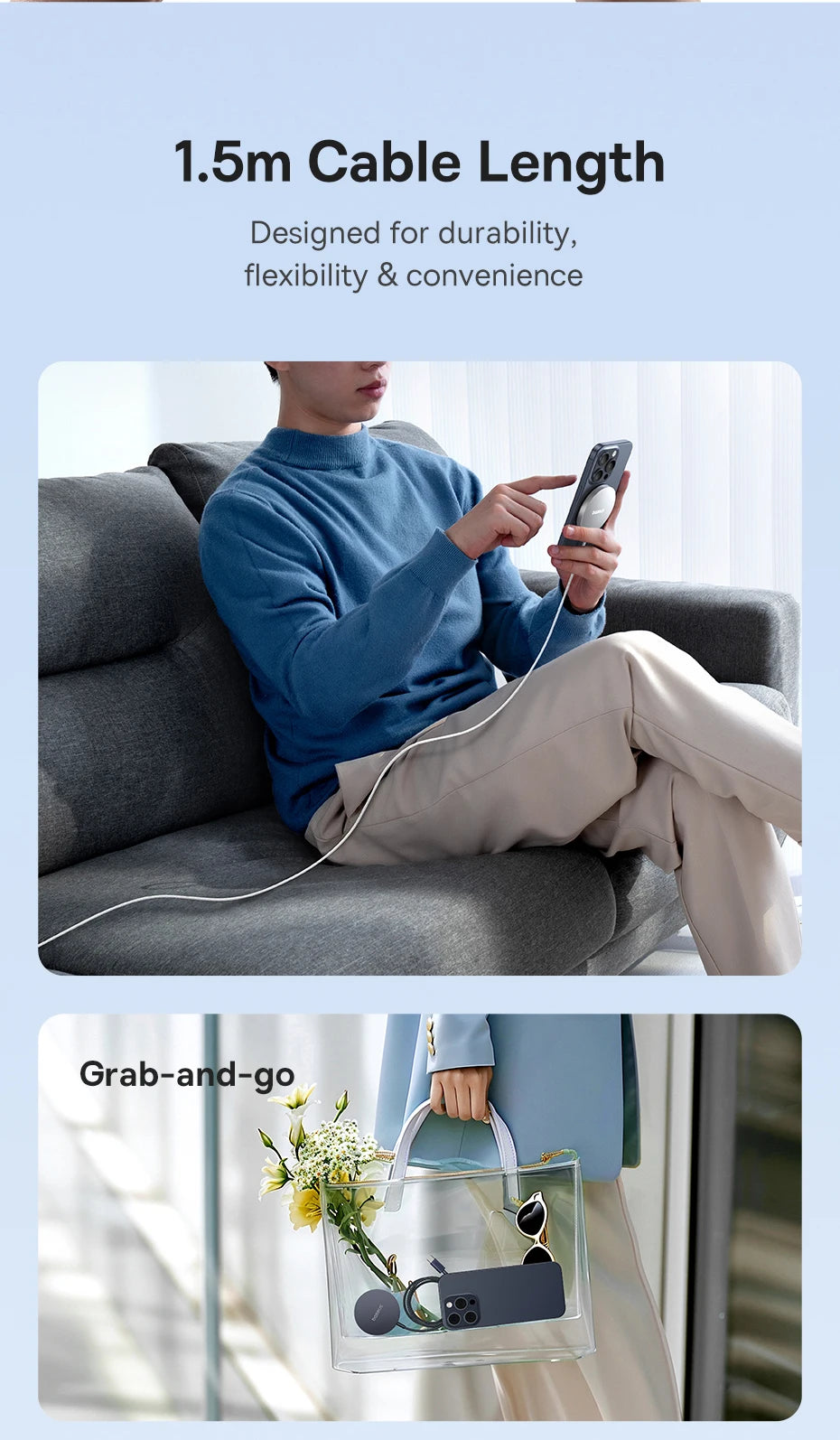 Baseus Qi2 15W Magnetic Wireless Charger Mini Fast Charging Phone Charger For iPhone 16 15 14 13 Pro Max