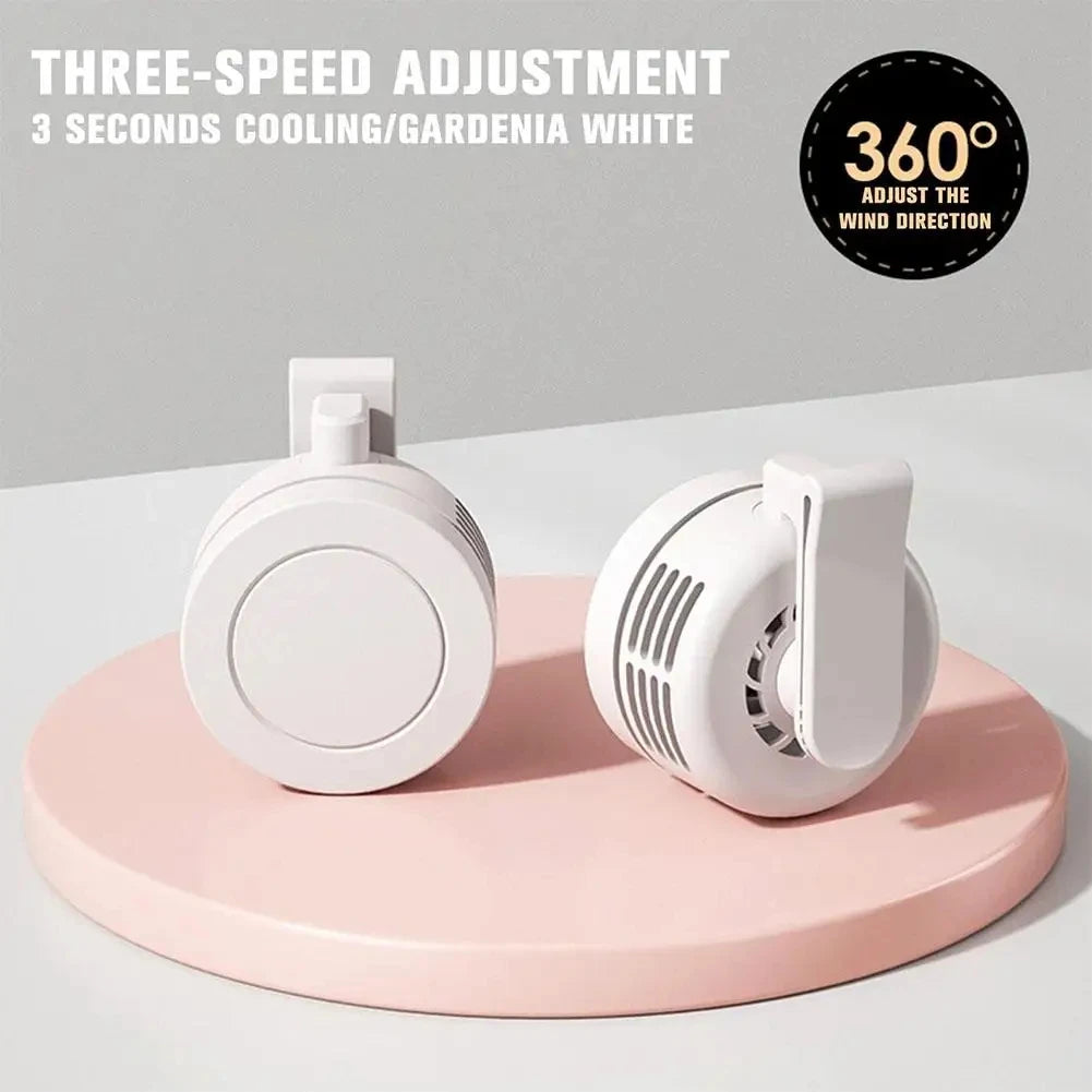 Mini Clip Fan Hanging Waist Neck Fan Girl Electric Air Cooling Fan USB Leafless Fan For Outdoor Camping Fishing Car Accessorie