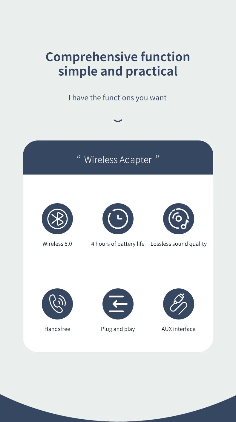 Bluetooth 5.0 Transmitter Receiver 2 in1 Jack Wireless Adapter 3.5mm Audio AUX Adapter For Car Audio Music Aux Handsfree Headset