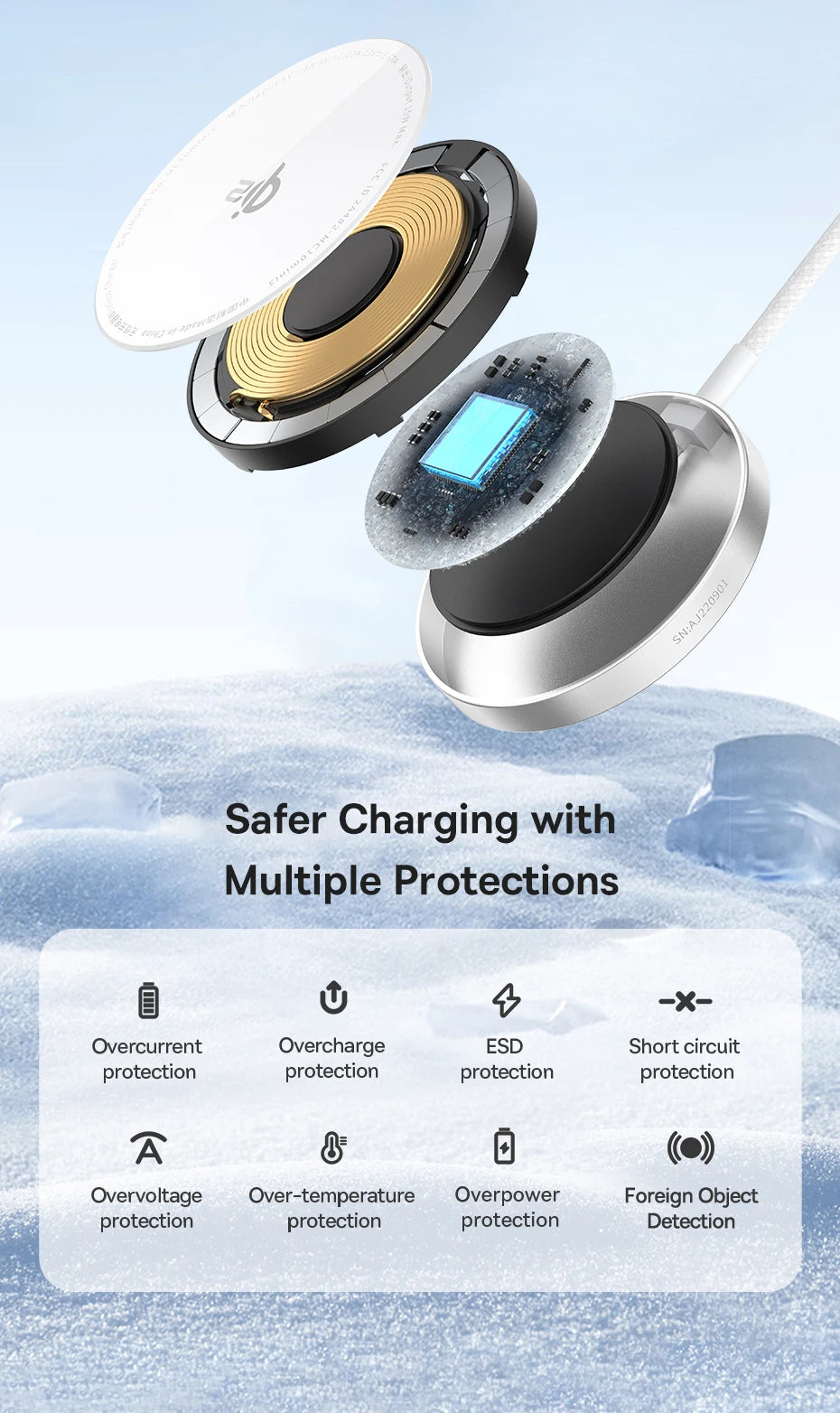 Baseus Qi2 15W Magnetic Wireless Charger Mini Fast Charging Phone Charger For iPhone 16 15 14 13 Pro Max