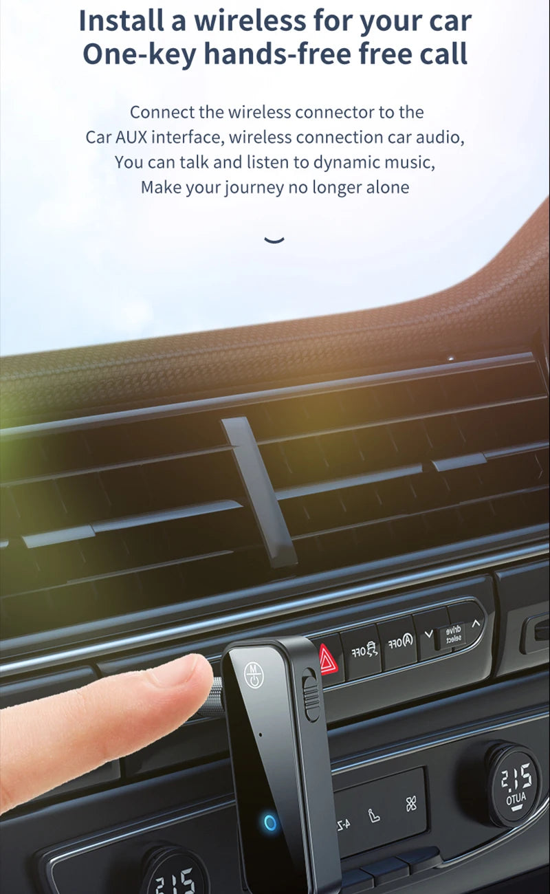 Bluetooth 5.0 Transmitter Receiver 2 In1 Wireless Adapter 3.5mm Jack Audio AUX Adapter For Car Audio Music Aux Handsfree Headset