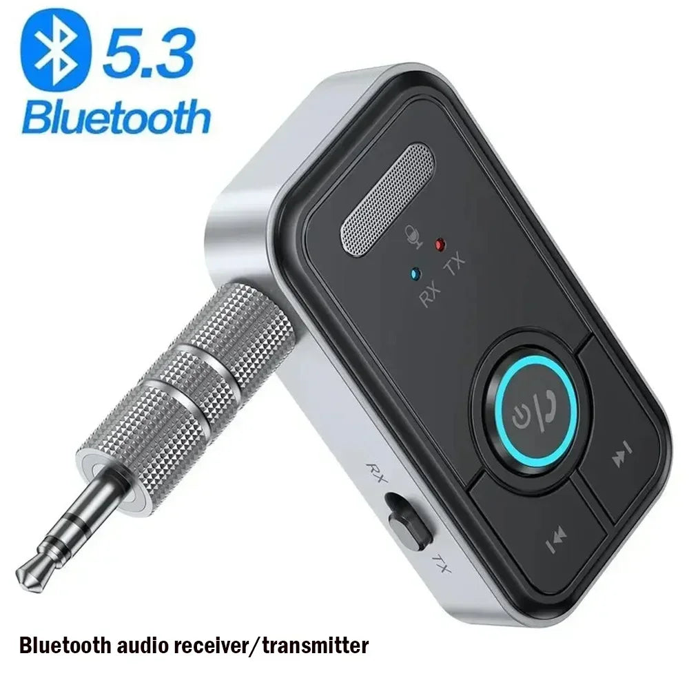 Wireless Bluetooth 5.3 Adapter Transmitter Receiver Audio for Music Headphone Car Speaker AUX Audio Adapter with 3.5mm Jack