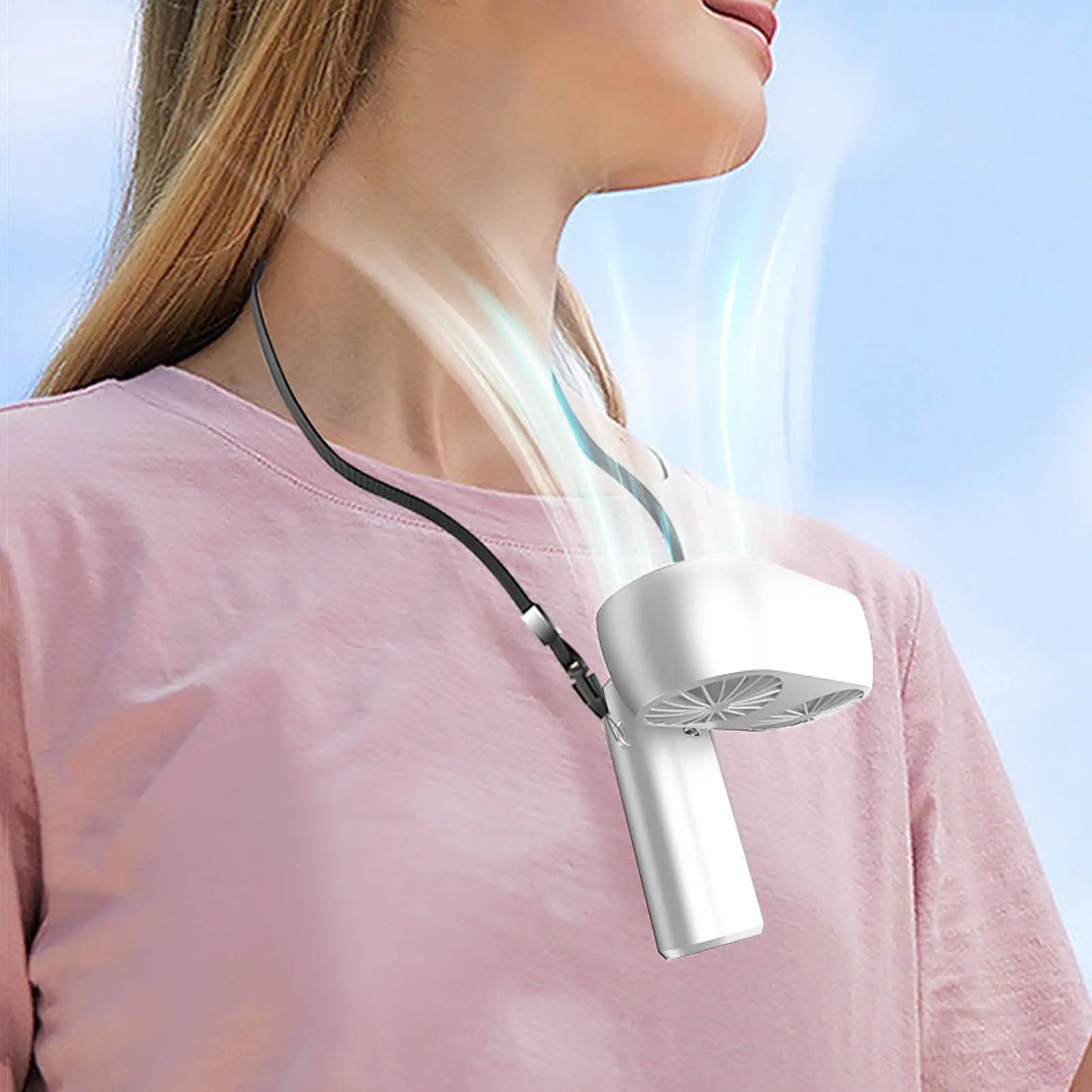 Handheld Personal Fan Compact Rechargeable Dual Fan Cooler Rechargeable Cooling Fan with Digital Display Personal Portable Fan