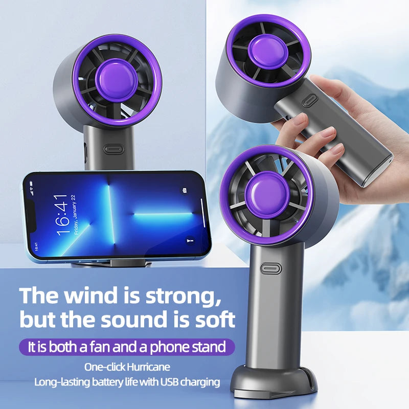 Mini Handheld USB Fast Charging Silent High-Speed Air Cooling Portable Fan Personal for Travel Outdoor Activities