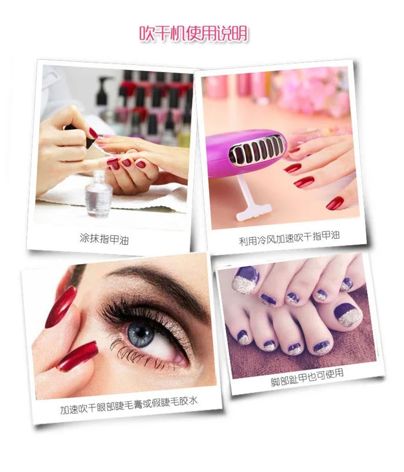 USB Rechargeable Portable Mini Fan Cooling Fan Bladeless Handheld Eyelash dryer Mini Handheld Fan Air Conditioning Blower