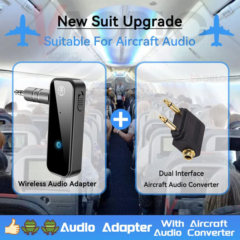 New Bluetooth 5.3 Transmitter Receiver HIFI stereo Wireless Audio Adapter With HD Mic 3.5mm AUX For Car Audio Music Hands-free