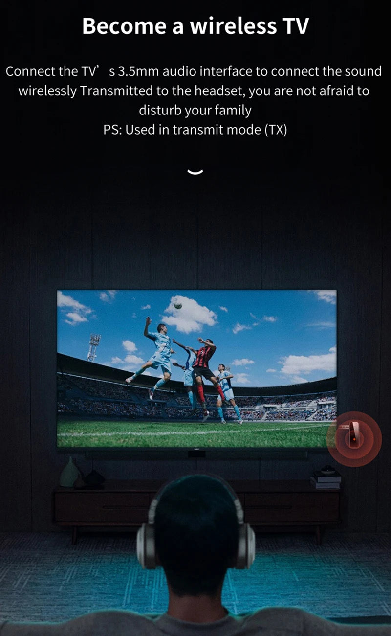 Bluetooth 5.0 Transmitter Receiver 2 In1 Wireless Adapter 3.5mm Jack Audio AUX Adapter For Car Audio Music Aux Handsfree Headset