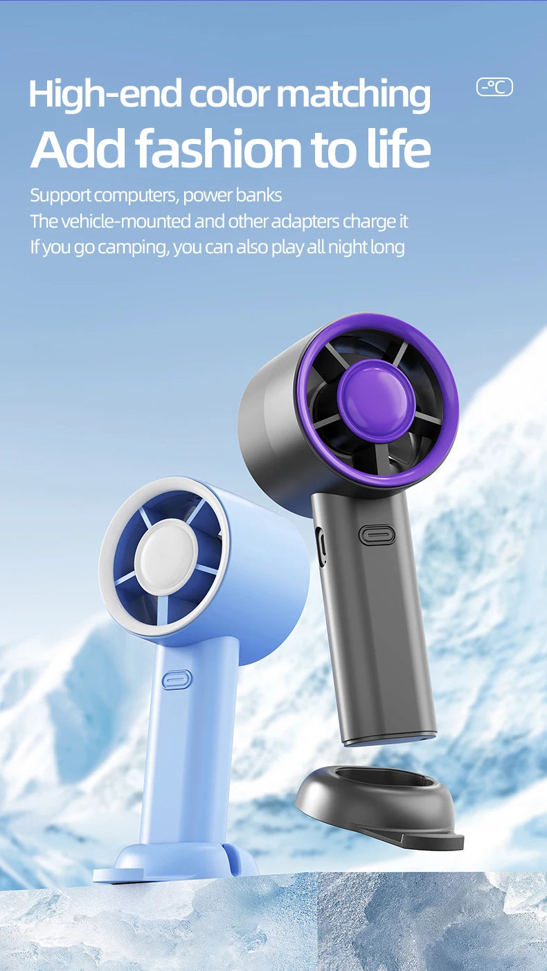 Mini Handheld USB Fast Charging Silent High-Speed Air Cooling Portable Fan Personal for Travel Outdoor Activities