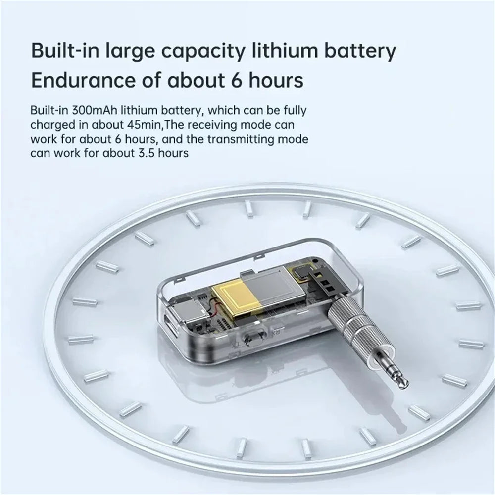 Wireless Bluetooth 5.3 Adapter Transmitter Receiver Audio for Music Headphone Car Speaker AUX Audio Adapter with 3.5mm Jack