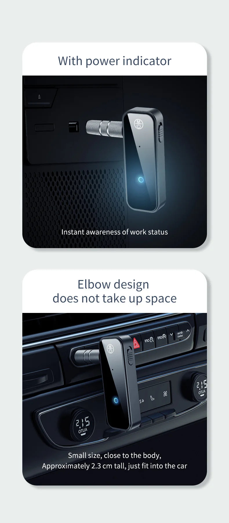 Bluetooth 5.0 Transmitter Receiver 2 In1 Jack Wireless Adapter 3.5mm Audio AUX Adapter For Car Audio Music Aux Handsfree Headset