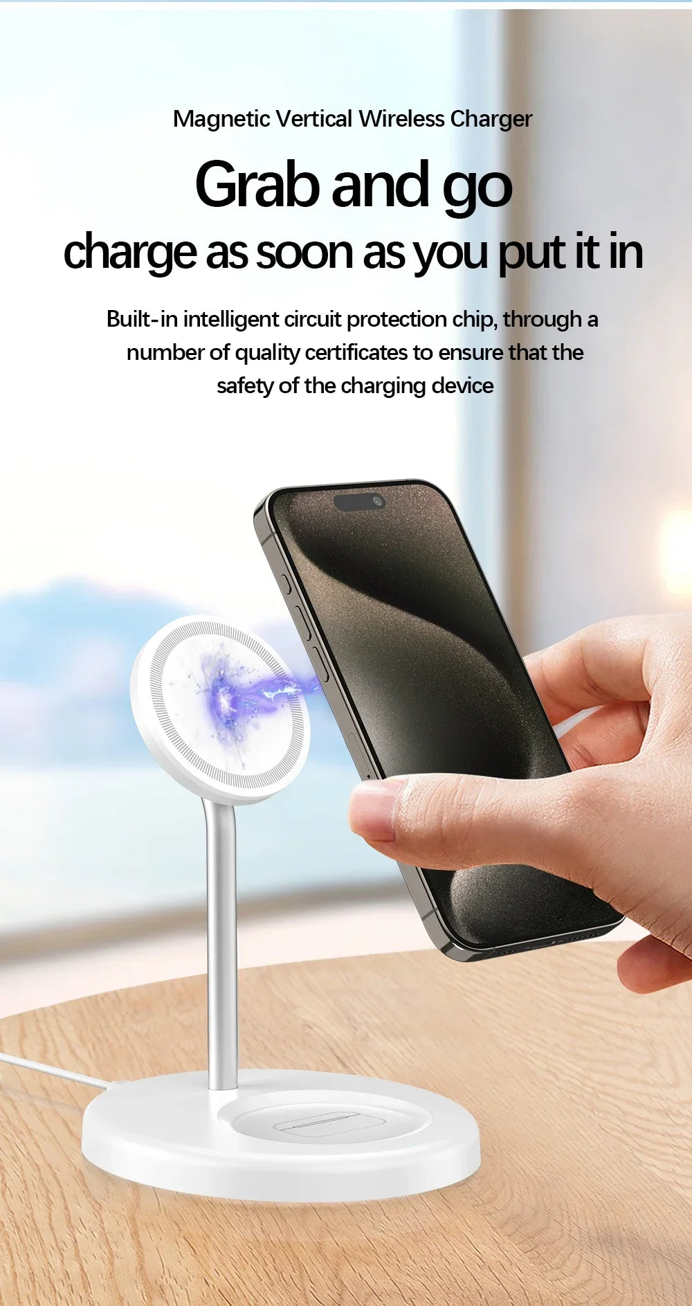 2 in 1 Magnetic Wireless Charger Stand Phone Charging Station Dock For iPhone 15 14 13 12 11 Pro Max AirPods Fast Chargers