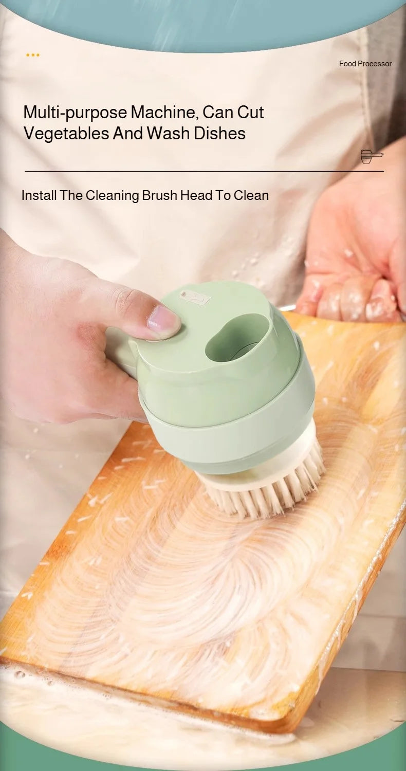 4 IN 1 Electric Vegetable Cutter Food Peel Slicer Handheld Wireless Garlic Masher Food Chopper Meat Grinder Home kitchen Mincer