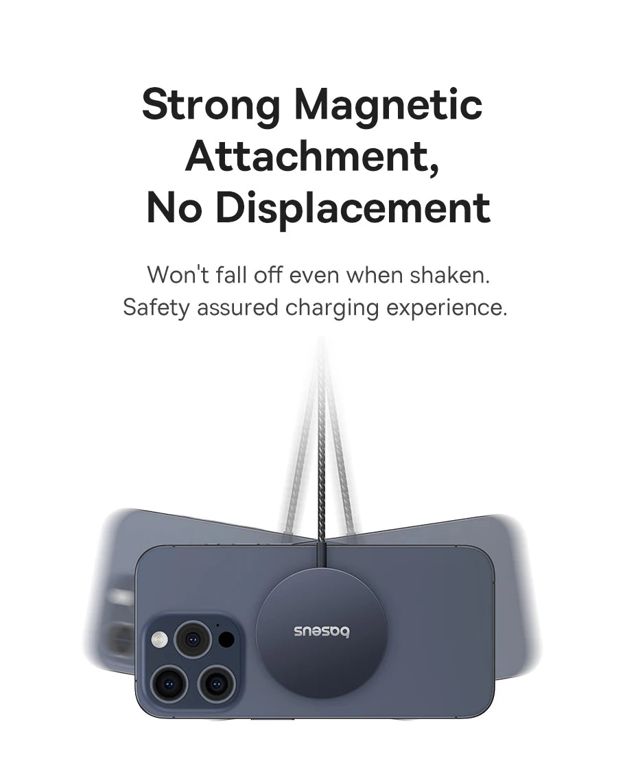 Baseus Qi2 15W Magnetic Wireless Charger Mini Fast Charging Phone Charger For iPhone 16 15 14 13 Pro Max