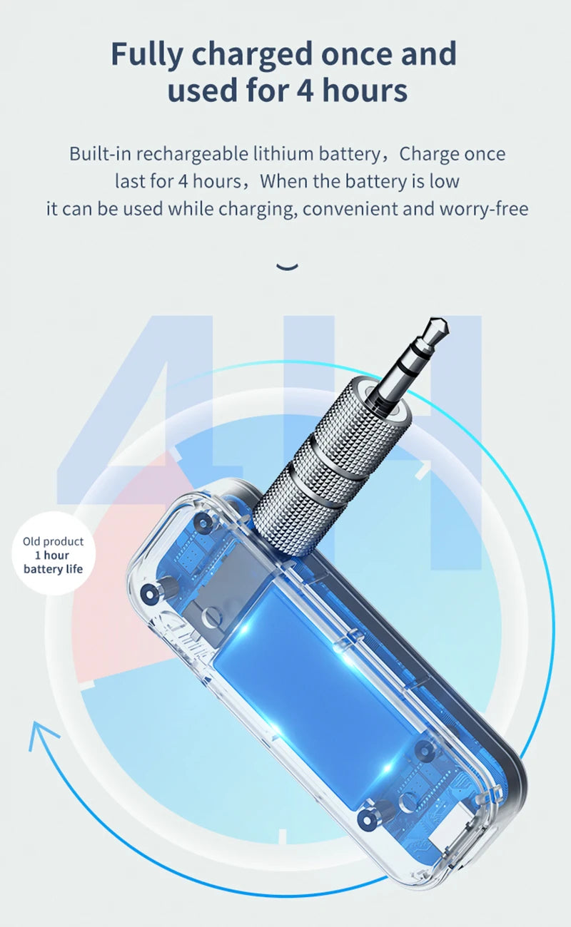 Bluetooth 5.0 Transmitter Receiver 2 In1 Wireless Adapter 3.5mm Jack Audio AUX Adapter For Car Audio Music Aux Handsfree Headset