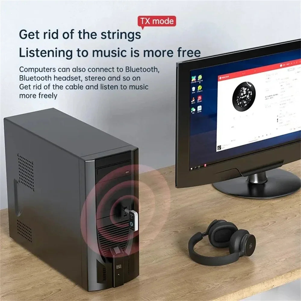 Wireless Bluetooth 5.3 Adapter Transmitter Receiver Audio for Music Headphone Car Speaker AUX Audio Adapter with 3.5mm Jack