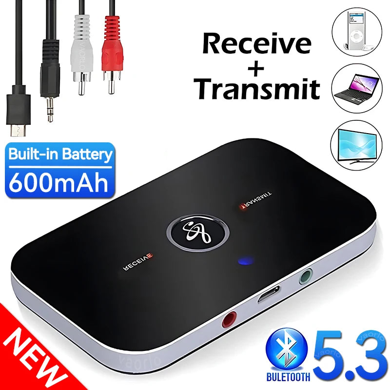 Hot Bluetooth 5.3 Audio Transmitter Receiver RCA 3.5mm AUX Jack USB Dongle Music Wireless Adapter For Car PC TV Headphones
