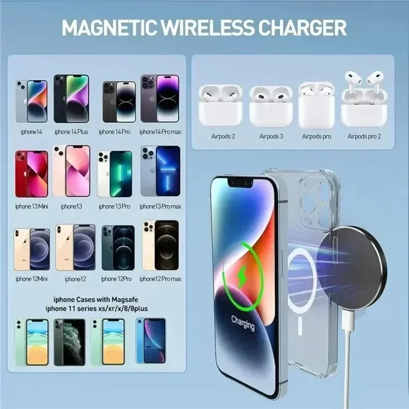 2 in 1 Desktop 30W Magnetic Wireless Charger Phone Holder For Magsafe iPhone 16 15 14 13 12 Pro Max X AirPods Fast Charging Dock