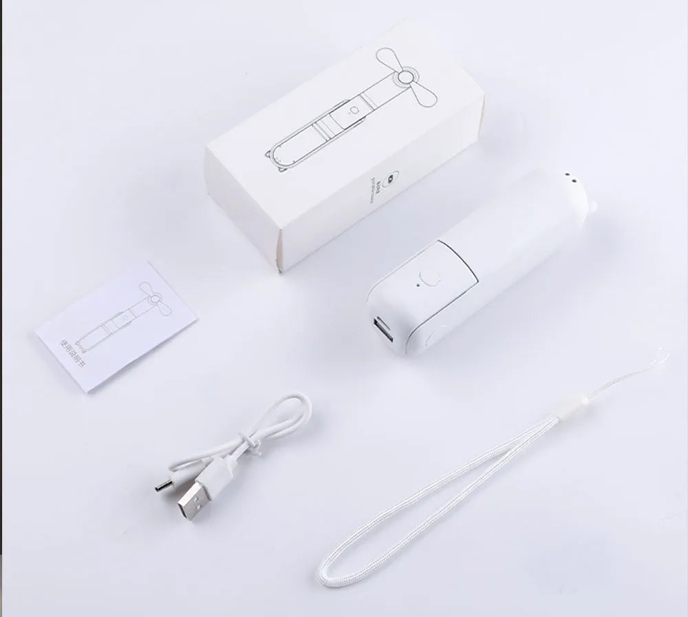 Portable Mini Handheld Fan Small Pocket Fan USB Rechargeable Battery Fan Folding Cooling Hand Fan Mini USB Fan with Power Bank